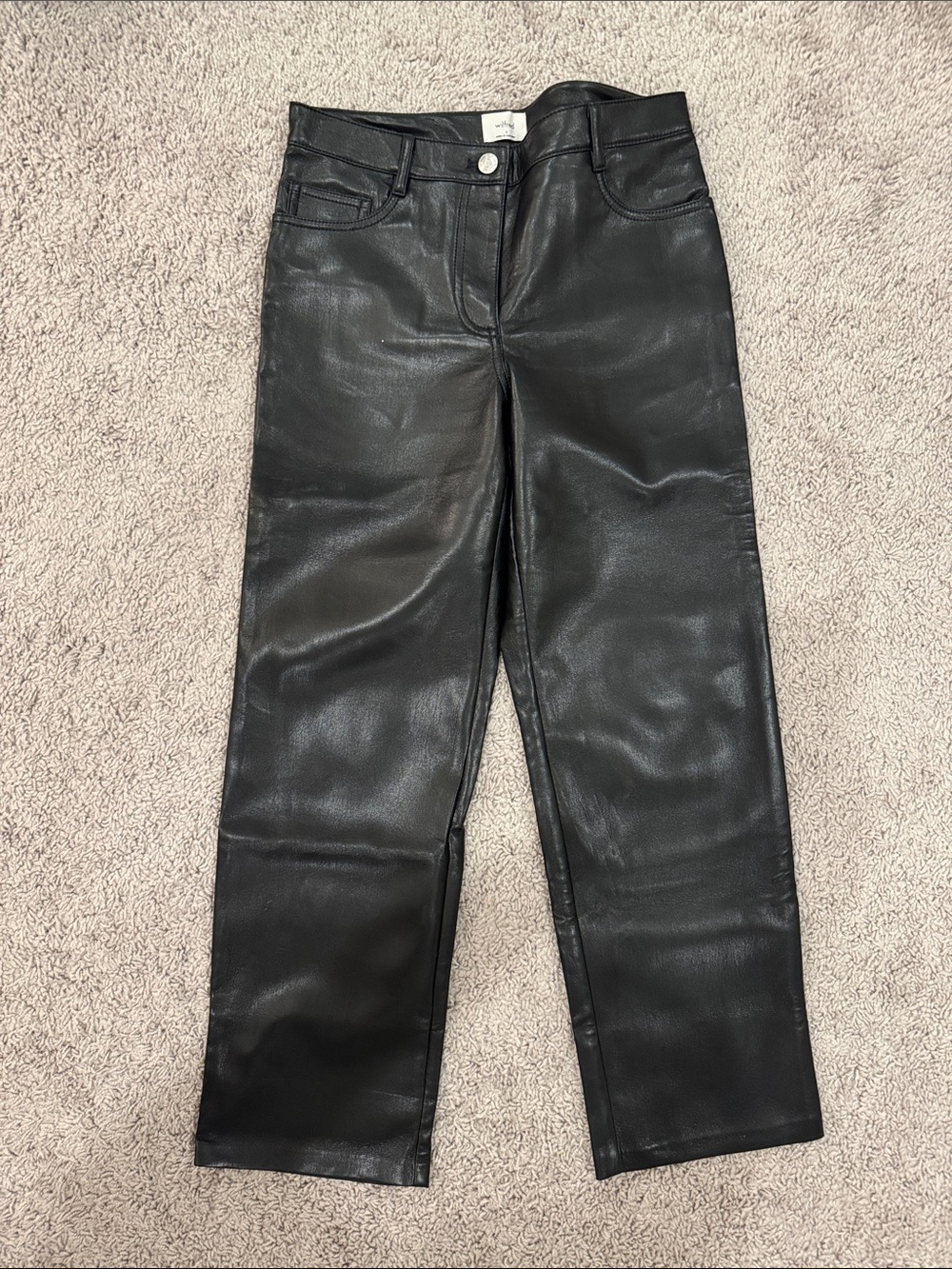 Aritzia Black vegan Leather Women's Straight-Leg pants